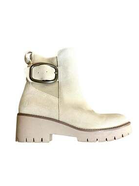 Blondo Daliha Water Proof Ankle Boot Lug Sole Suede Bootie Tan Size 6.5